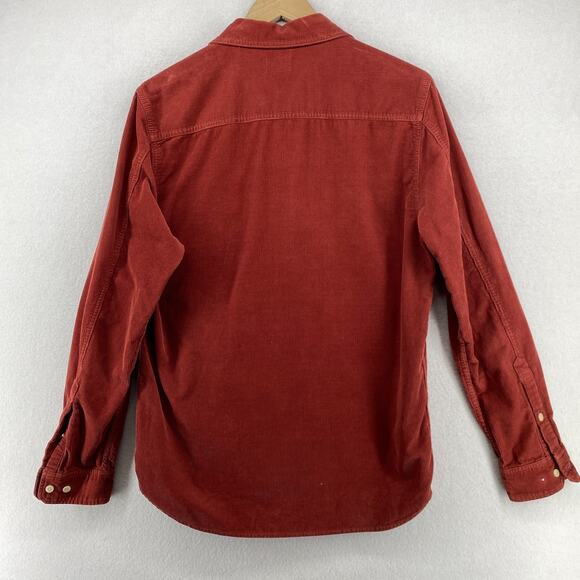 AG Shirt Mens M ADRIANO GOLDSCHMIED Corduroy Button Up 100% Cotton Utility Red - Picture 2 of 14